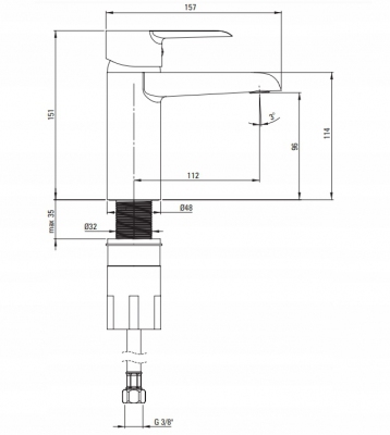 DEANTE CORIO Bateria umywalkowa stojąca chrom