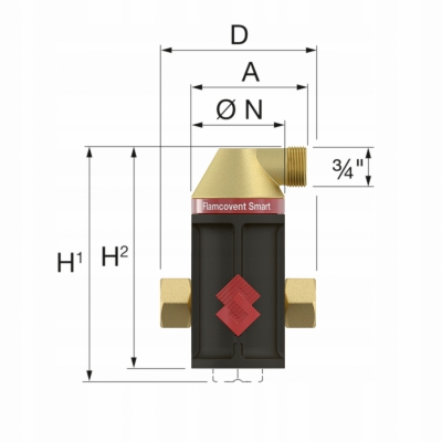 FLAMCO Flamcovent Smart separator powietrza DN 25  1 cal