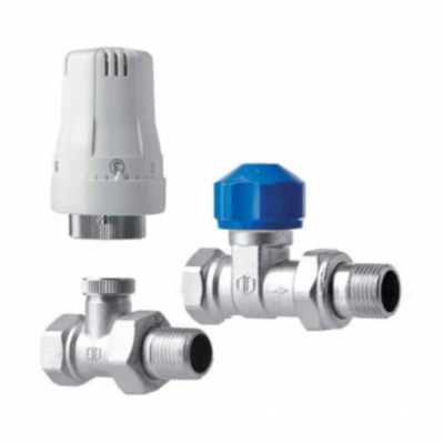 BASE zestaw termostatyczny grzejnikowy prosty 1/2 z głowicą