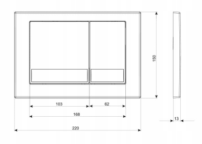 BLUE RAFA M06 przycisk spłukujący CHROM BŁYSZCZĄCY B061201015