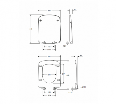 KOŁO NOVA PRO Deska sedesowa antybakteryjna PROSTOKĄTNA wolnoopadająca CLICK2CLEAN