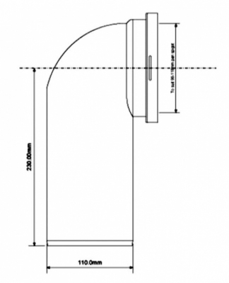 McALPINE WCE-CON9  Przyłącze kanalizacyjne, długie 220mm, kątowe 90 stopni