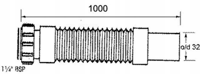 Rura elastyczna do syfonu 5/4 CZARNA