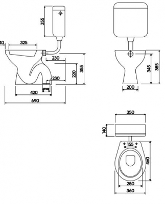 KOŁO Miska ustępowa stojąca lejowa IDOL z odpływem pionowym