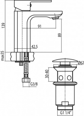 VALVEX LOFT WHITE Bateria umywalkowa stojąca