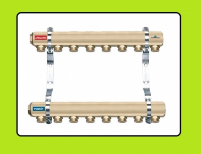 FERRO Rozdzielacz mosiężny 9-obwodowy z nyplami