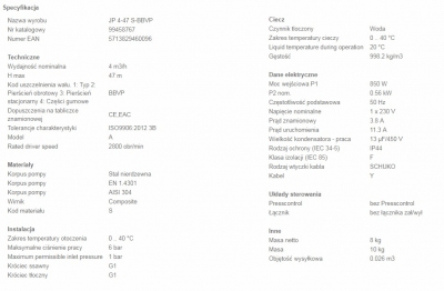 GRUNDFOS pompa hydroforowa JP 4-47 - 99458767