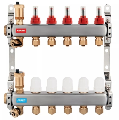 FERRO rozdzielacz podłogówka nierdzewny 4 obwody