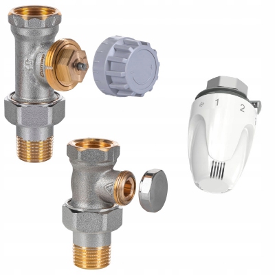 COMAP Zestaw zawór grzejnikowy termostatyczny prosty 1/2 z głowicą