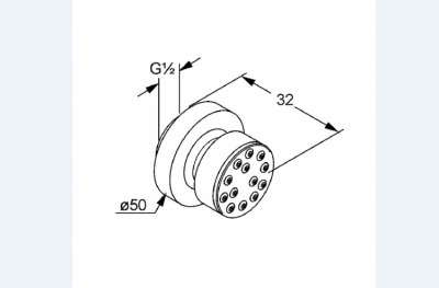 KLUDI A-QA RUCHOMA DYSZA BOCZNA DN 15