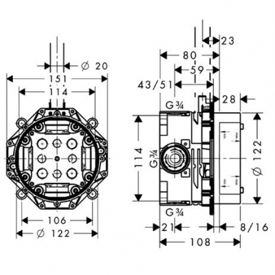 HANSGROHE Zestaw podtynkowy iControl mobile