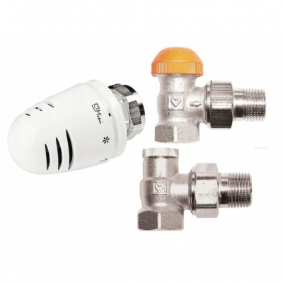 HERZ zestaw termostatyczny kątowy 1/2 z głowicą