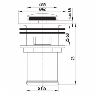 FERRO Blue Korek do umywalki klik klak G 1 1/4