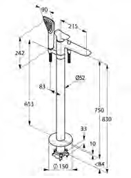 KLUDI AMBIENTA bateria wannowa wolnostojąca