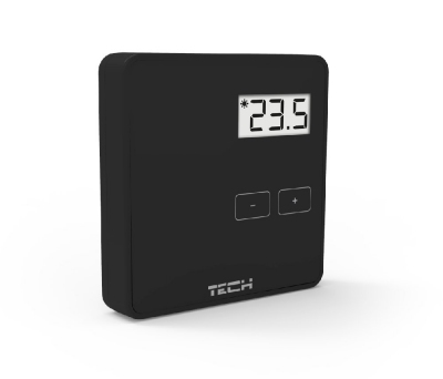 TECH ST-294 v1 CZARNY przewodowy regulator pokojowy z wyświetlaczem