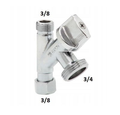 ARCO zawór kombinowany do połączenia baterii i zmywarki 3/8x3/4x3/8 280010