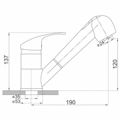 FERRO Bateria zlewozmywakowa stojąca z wyciąganym natryskiem VASTO