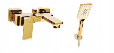 VALVEX LOFT GOLD ZŁOTA wannowa + zestaw natryskow