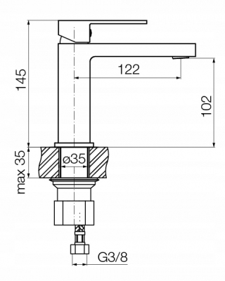 VALVEX ARS BLACK Bateria umywalkowa stojąca CZARNA
