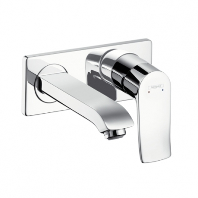 HANSGROHE Metris Jednouchwytowa bateria umywalkowa DN15, montaż ścienny z wylewką dł. 165 mm, bez kompletu odpływowego
