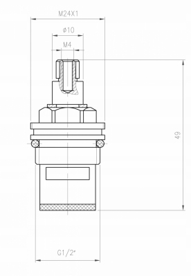 FERRO Głowica ceramiczna do baterii dwuuchwytowych