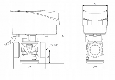 AFRISO 2-drogowy zawór strefowy AZV 443 G 1'
