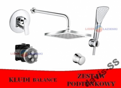 KLUDI BALANCE zestaw podtynkowy deszczownica kwadratowa