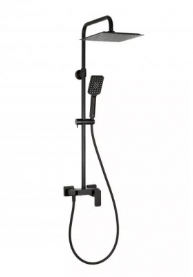 VALVEX LOFT BLACK Zestaw natryskowy z baterią natryskową i deszczownicą CZARNY