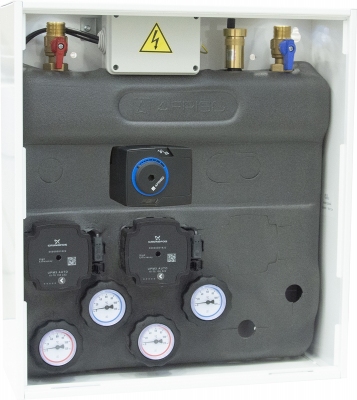 AFRISO Zestaw mieszający PrimoBox AZB 205 w szafce, bez mieszania, zawór obrotowy z siłownikiem ARM 141