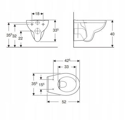 KOŁO REKORD miska wisząca WC Rimfree bezkołnierzowa K93120000