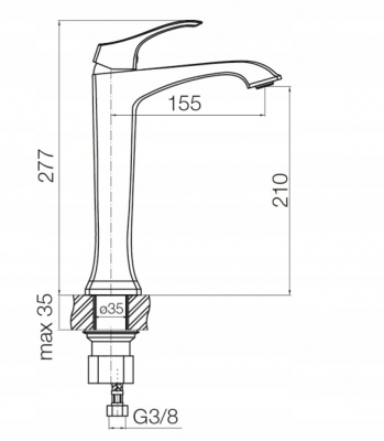VALVEX CADIA CHROM Bateria umywalkowa WYSOKA