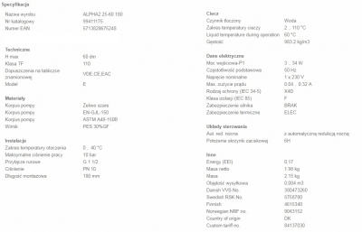 GRUNDFOS Pompa C.O. ALPHA 2 25-60 klasa A NAJNOWSZY MODEL