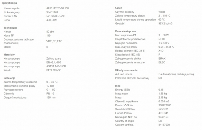 GRUNDFOS elektroniczna pompa C.O. ALPHA 2   25-80  180
