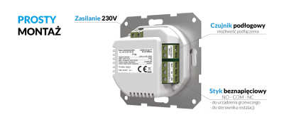 TECH F-4Z V1 przewodowy regulator pokojowy CZARNY