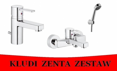 KLUDI Zenta zestaw umywalkowa + wannowa + zestaw natryskowy