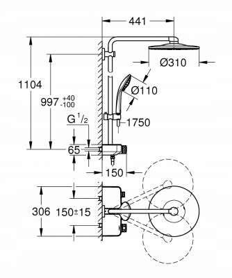 GROHE EUPHORIA System Smartcontrol 310 DUO czarny