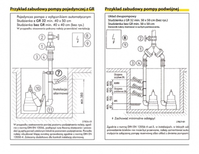 JUNG - U3KS -- POMPA ZATAPIALNA Z PŁYWAKIEM,  DO WODY ZANIECZYSZCZONEJ JP00206