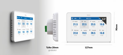 TECH M-9R PRZEWODOWY PANEL KONTROLNY Z MODUŁEM WiFi (montaż podtynkowy)