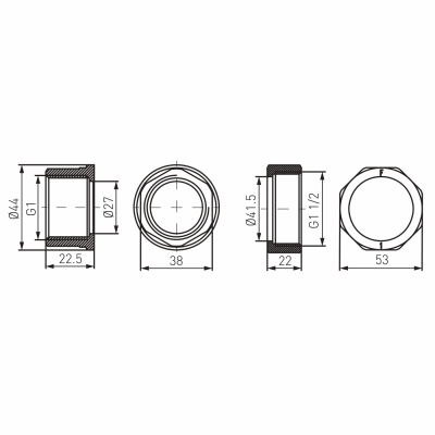Półśrubunek do pompy mosiężny 6/4”x1”