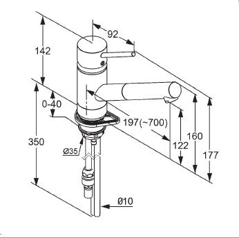 KLUDI SCOPE jednouchwytowa bateria kuchenna Z WYCIĄGANĄ WYLEWKĄ stal szlachetna