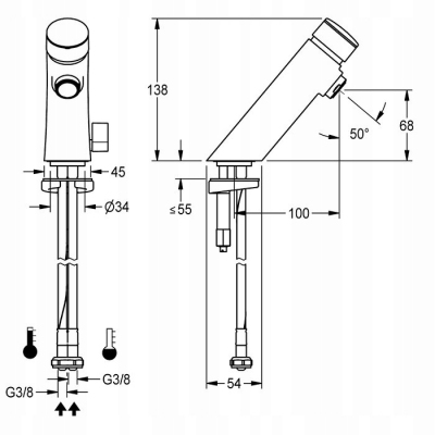 FRANKE KWC Samozamykająca bateria stojąca F3S-Mix