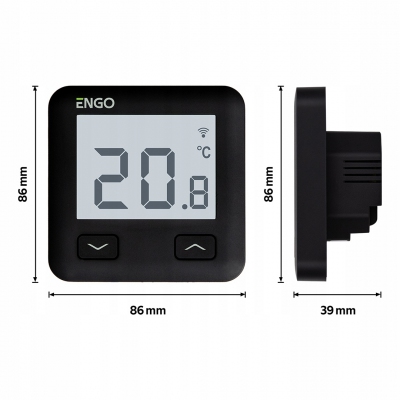 Engo E10B WIFI Regulator temperatury CZARNY