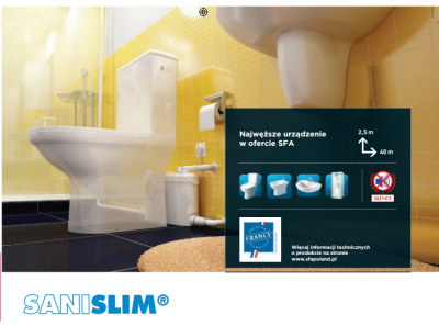 SFA Sanislim pompa rozdrabniacz do WC, prysznic , umywalka , bidet