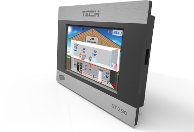 TECH ST-280 Regulator pokojowy z komunikacją RS , kolorowy, dotykowy wyświetlacz