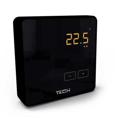 TECH R-10z Przewodowy REGULATOR POKOJOWY DWUSTANOWY DEDYKOWANY CZARNY
