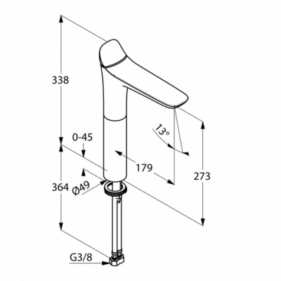 KLUDI AMBIENTA bateria umywalkowa 273mm WYSOKA