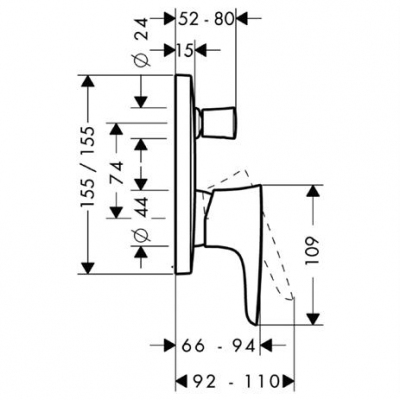 HANSGROHE Podkładka dystansowa do korekty w pionie 7 mm