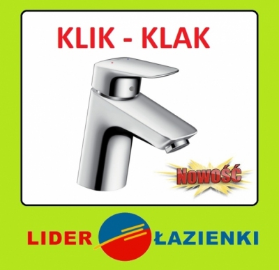 HANSGROHE LOGIS bateria umywalkowa stojąca z korkiem typu KLIK-KLAK , CHROM