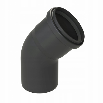 ALMEVA-STARR kolano spalinowe 80 45° CZARNE