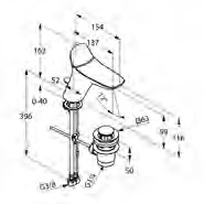 KLUDI AMBIENTA bateria umywalkowa z korkiem automatycznym